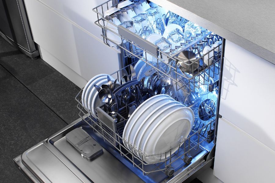 How do I address a dishwasher with a malfunctioning control panel